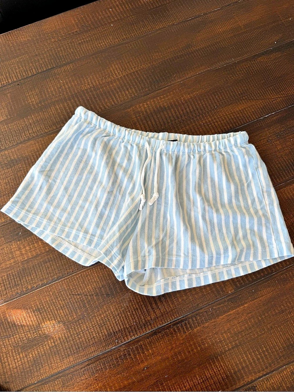 Blue & White Striped Shorts
